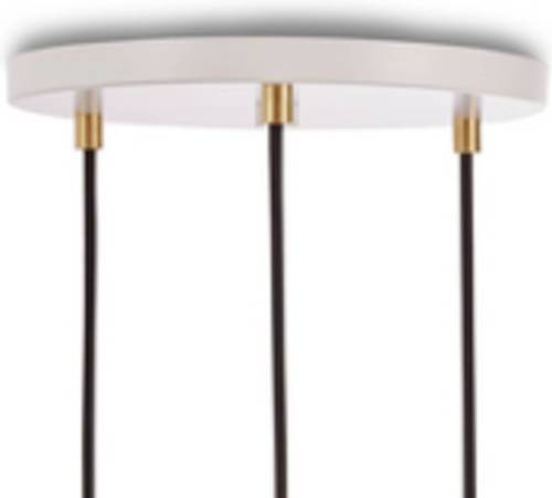 Tala hanglamp Triple Pendel rond, E27 opaal, wit/walnoot