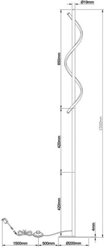 Brilliant Eunice LED vloerlamp, hoogte 150 cm, zwart, metaal