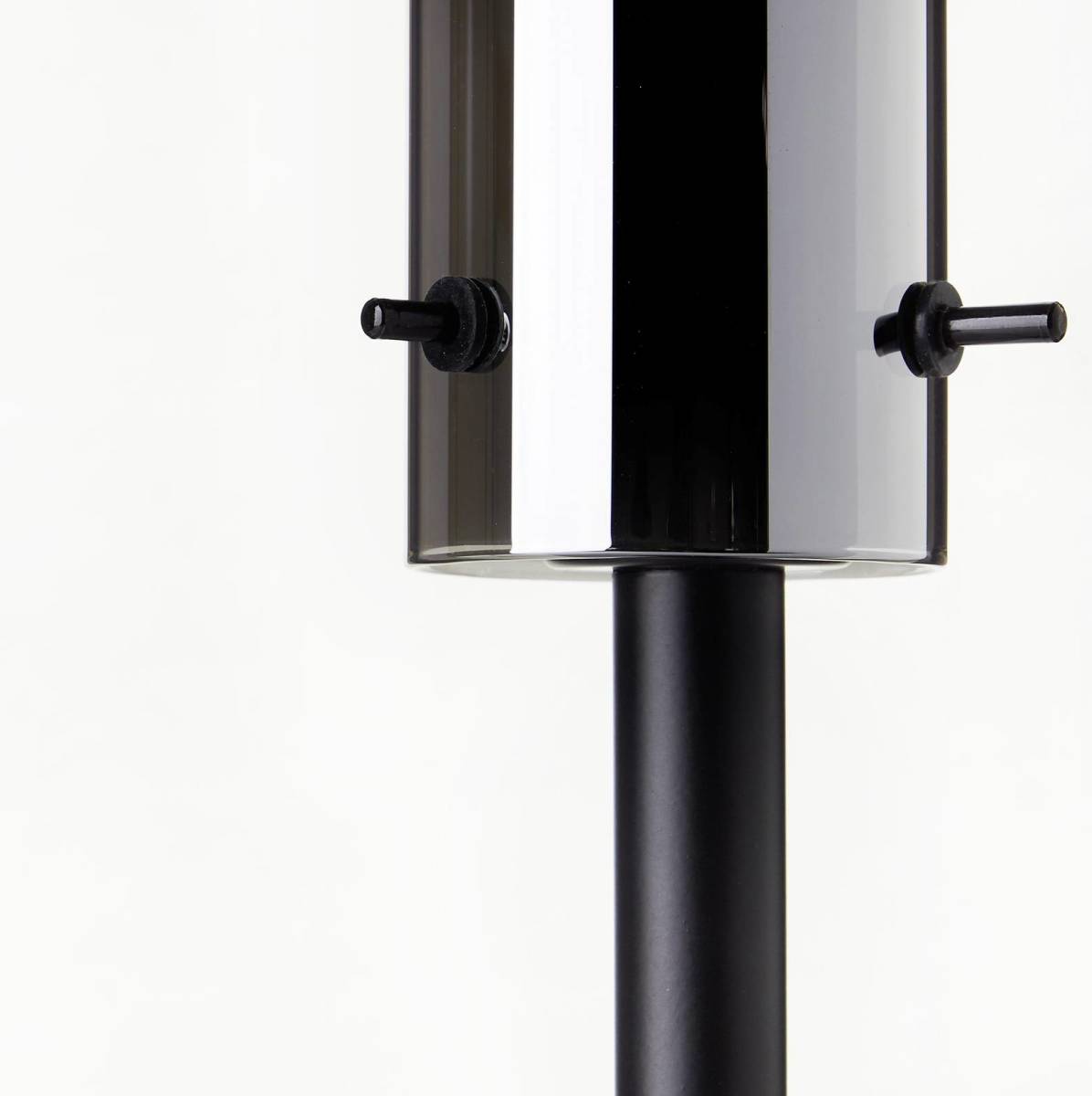 Brilliant Glasini tafellamp, hoogte 49,5 cm, rookgrijs/zwart, glas