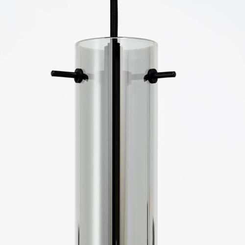 Brilliant Hanglamp Glasini, Ø 14,5 cm, rookgrijs, glas