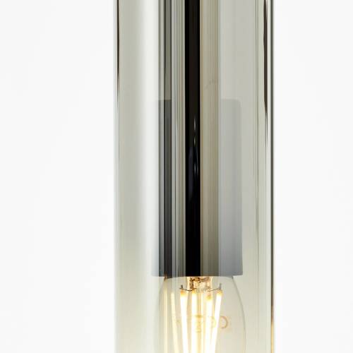Brilliant Hanglamp Glasini, lengte 95 cm, rookgrijs, 5-lamps, glas