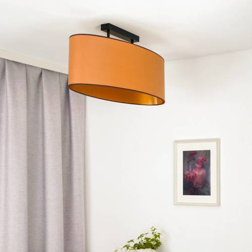 Envostar plafondlamp Idun, bruin, imitatieleer vegan, 80 cm