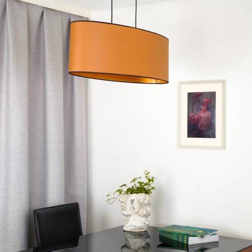 Envostar hanglamp Idun, bruin, imitatieleer veganistisch, 80 cm