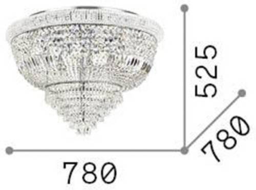 Ideallux Ideal Lux plafondlamp Dubai, chroomkleurig, kristal, Ø 78 cm