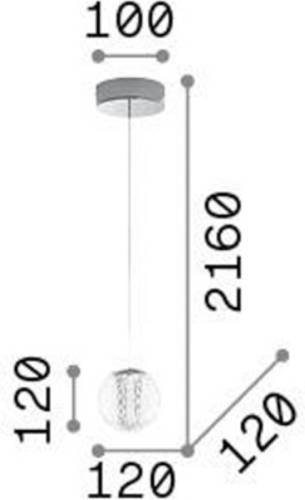 Ideallux Ideal Lux hanglamp Diamond 1-lamp, chroomkleurig/helder