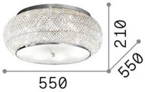 Ideallux Plafondlamp Ideal Lux Pasha, goudkleurig, kristal, Ø 55 cm