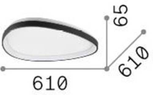 Ideallux Ideal Lux Gemini LED plafondlamp, zwart, 61 cm, aan/uit