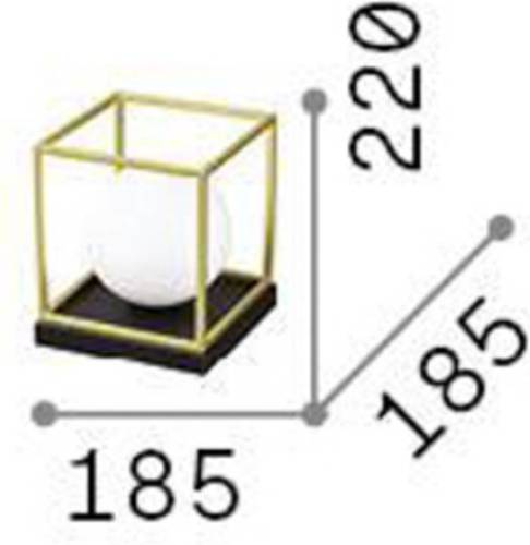 Ideallux Ideal Lux tafellamp Lingotto hoogte 22 cm zwart, opaalglas