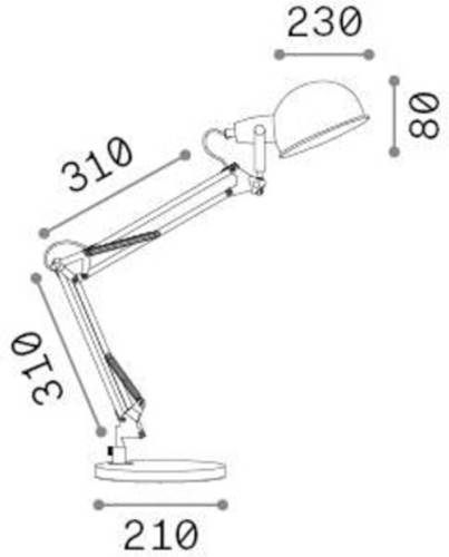 Ideallux Ideal Lux bureaulamp Johnny, nikkelkleurig, metaal