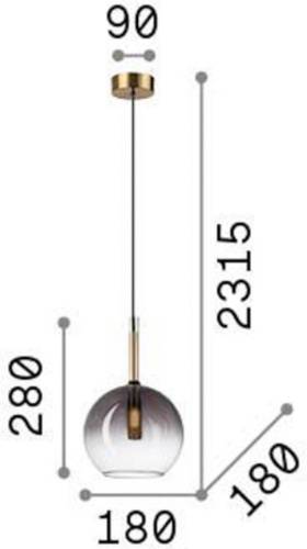 Ideallux Ideal Lux Empire Sfera hanglamp, glas helder/rookgrijs