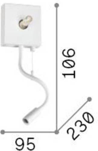 Ideallux Ideal Lux wandlamp Kid zwart stof LED leeslampje USB-poort