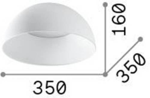 Ideallux Ideal Lux LED plafondlamp Corolla-1, wit, metaal, Ø 35 cm