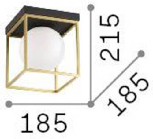 Ideallux Plafondlamp Ideal Lux Lingotto, zwart, opaal glas, 1-lamp