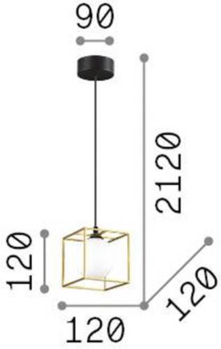 Ideallux Ideal Lux Lingotto hanglamp, 1-lamp, zwart, opaalglas