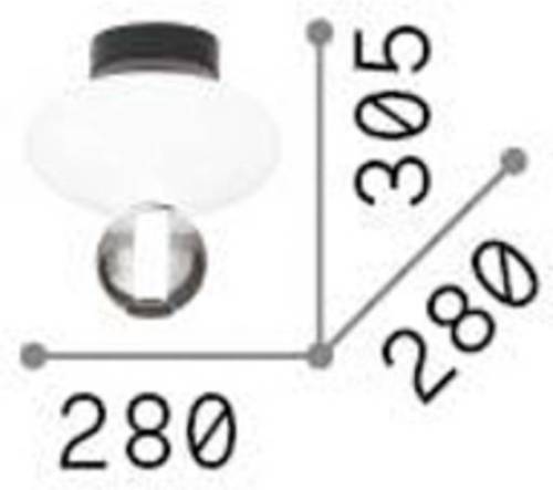 Ideallux Ideal Lux LED plafondlamp Lumiere-2, opaal/grijs glas, zwart