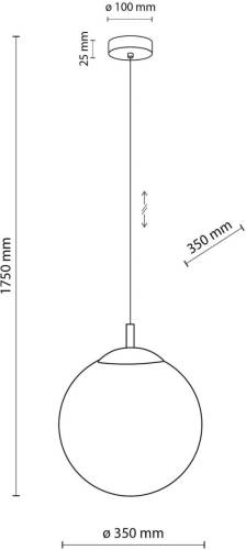 TK Lighting Hanglamp Esme, opaalglas, 1-lamp, Ø 35 cm