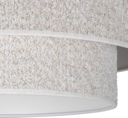 EULUNA plafondlamp Boucle, ecru, textiel, Ø 45 cm, 1-lamp