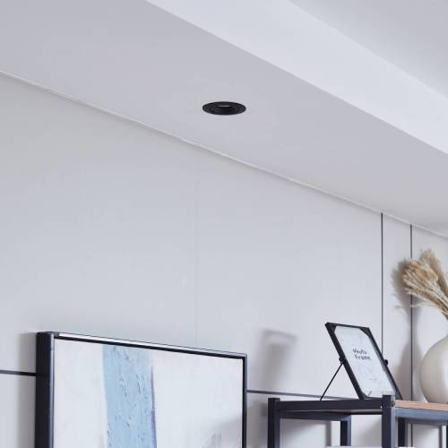 Arcchio Harcos LED downlight, zwart, Ø 8 cm, 4.000K