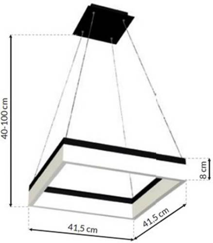 Eko-Light Hanglamp Nero, kunststof, zwart, 1-lamp, 32 W