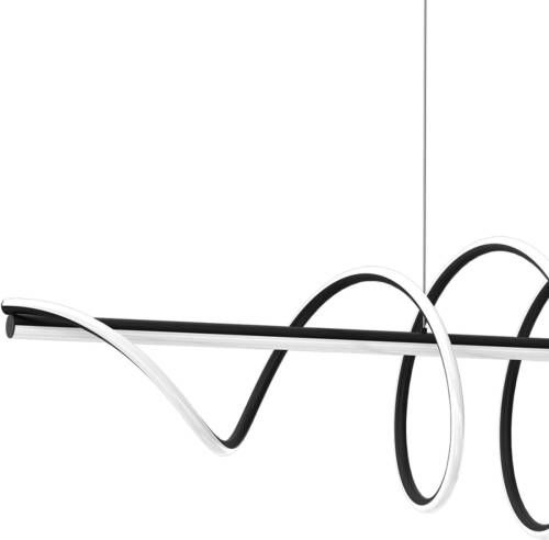 Eko-Light Hanglamp Twist, zwart kunststof, 30 W, lengte 110 cm