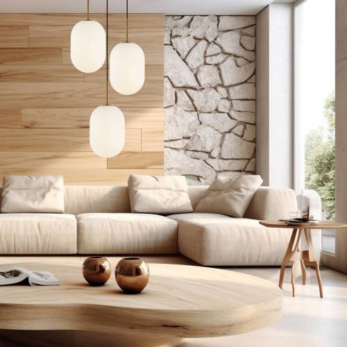 Eko-Light Hanglamp Alias, metaal goudkleurig opaalglas, 3-lamps rond