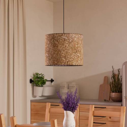 Eglo Hanglamp Butterburn, Ø 36 cm, beige/groen, stof