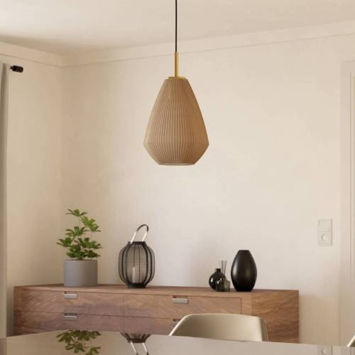 Eglo Hanglamp Caprarola, Ø 20 cm, zandkleurig, glas/metaal