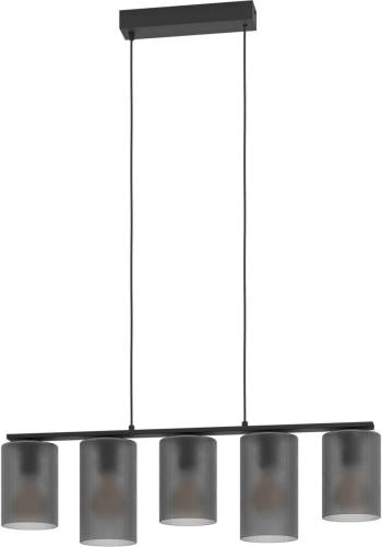 Eglo Hanglamp Colomera, zwart/grijs, 5-lamps.