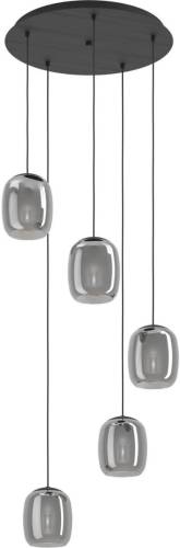 Eglo Ciampino hanglamp, zwart, 5-lamps.