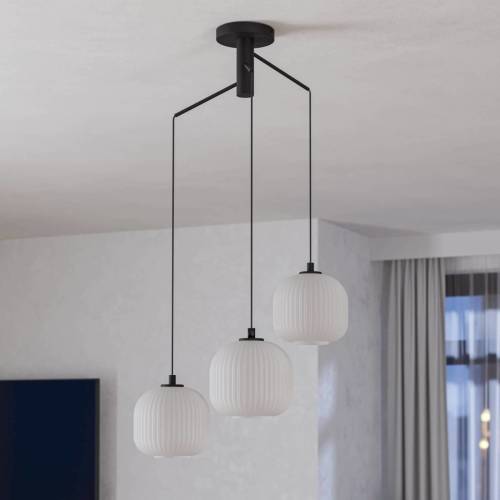 Eglo Mantunalle hanglamp, Ø 62 cm, zwart/wit, 3-lamps.