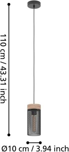 Eglo Hanglamp Kilnsdale, Ø 11 cm, zwart/bruin, staal