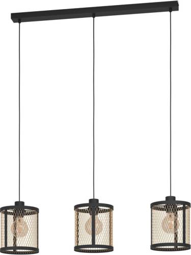 Eglo Hanglamp Dellow, lengte 88 cm, zwart/messingkleurig, 3-lamps