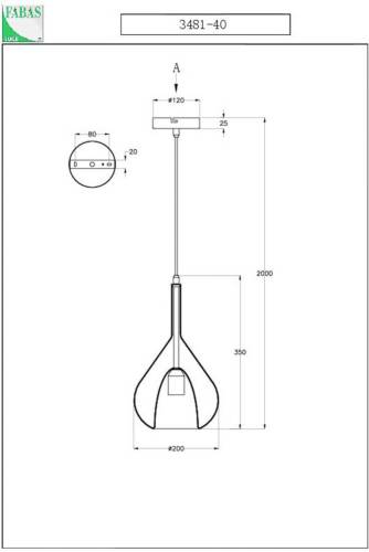 Fabas Luce Hanglamp paars, azuurblauw, 1-lamp, glas