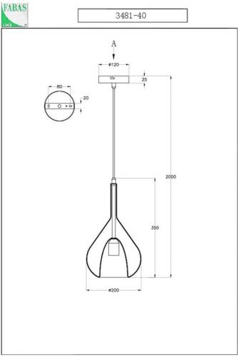 Fabas Luce Hanglamp paars, groen, 1-lamp, glas