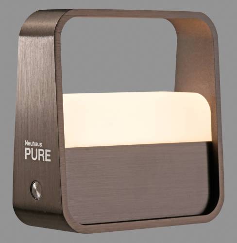 Pure LED tafellamp Pure Go, bruin, aluminium