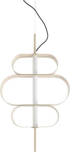 Lucande LED hanglamp Audrina, beige, metaal, dimbaar