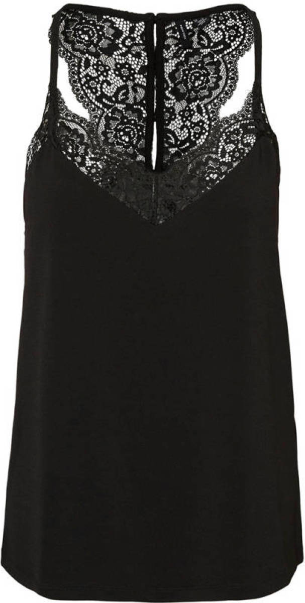 VERO MODA top met kant zwart