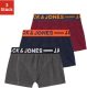 Jack & Jones JUNIOR boxershort - set van 3 antraciet/rood/zwart