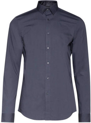 WE Fashion long slim fit overhemd grijs