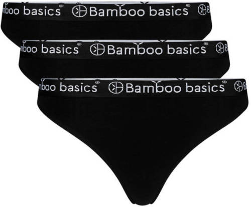 Bamboo Basics string Emma met bamboe (set van 3) zwart