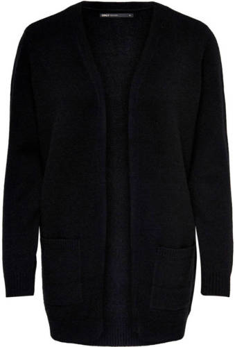 Only gemêleerd fijngebreid vest zwart