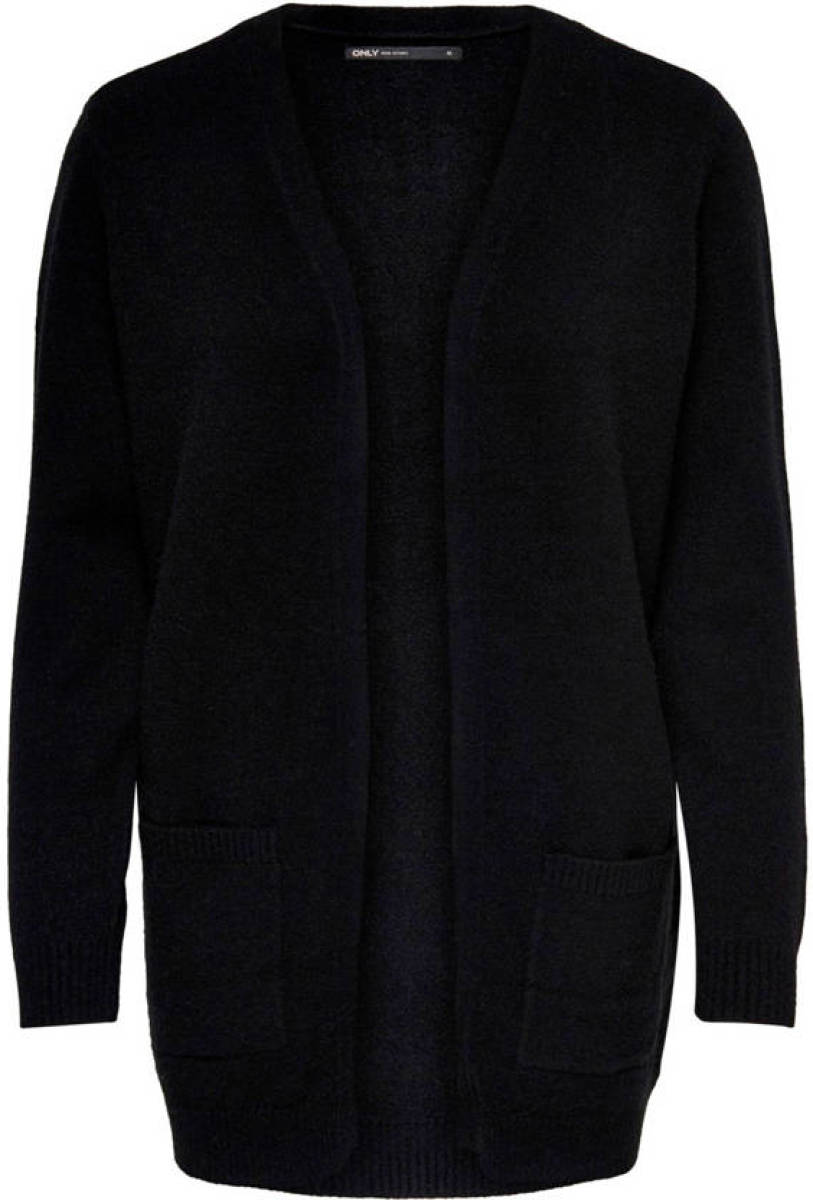 Only gemêleerd fijngebreid vest zwart