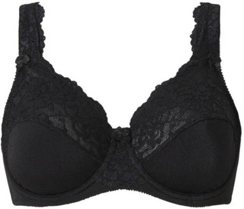 Plaisir +size beugelbh Beate met kant zwart