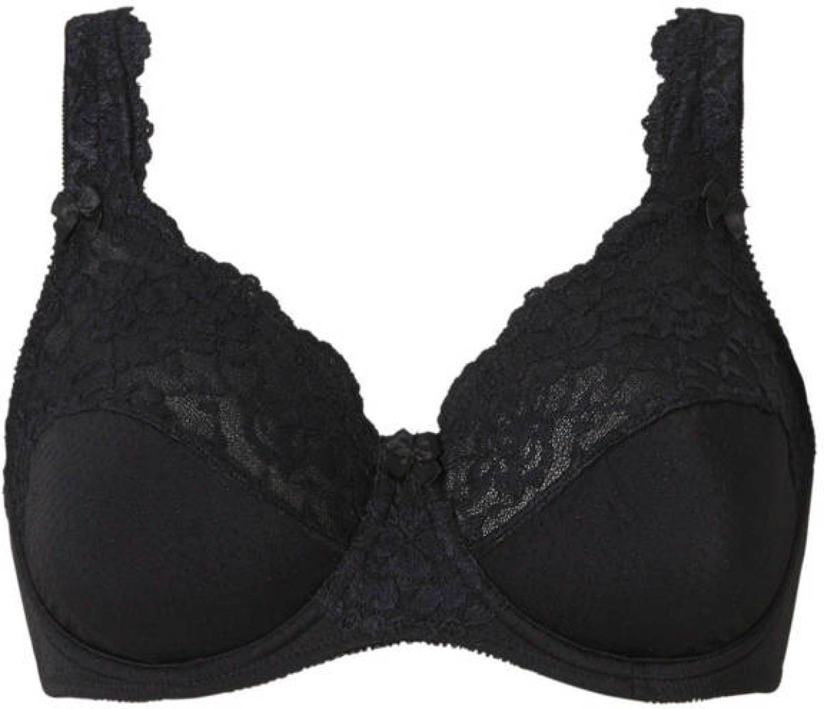Plaisir +size beugelbh Beate met kant zwart