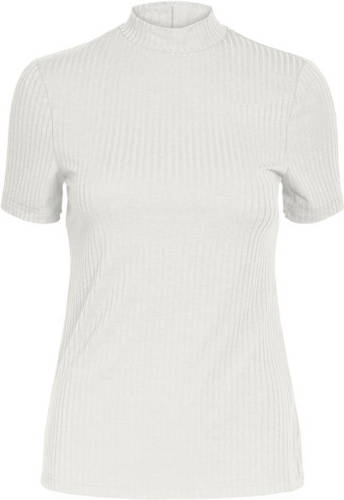 PIECES ribgebreid T-shirt wit