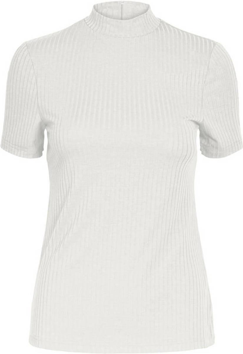 PIECES ribgebreid T-shirt wit