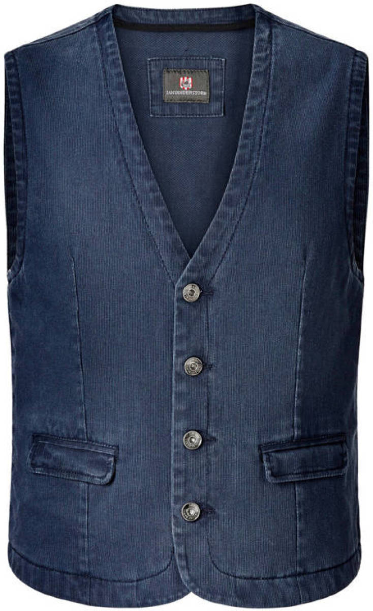 Jan Vanderstorm gilet Plus Size Torell blauw