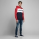 Jack & Jones ESSENTIALS regular fit hoodie rood/blauw