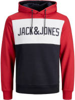 Jack & Jones ESSENTIALS regular fit hoodie rood/blauw