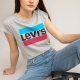 Levi's Kids T-shirt met logo grijs melange/roze/blauw